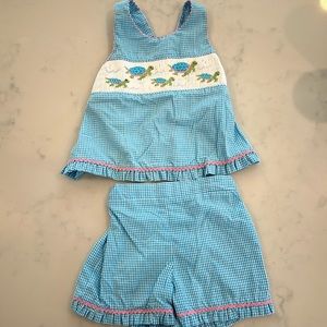 Viva La Fete 18M smocked gingham top and matching shorts